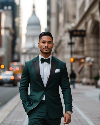Emerald Metropolitan Tuxedo with Bow Tie